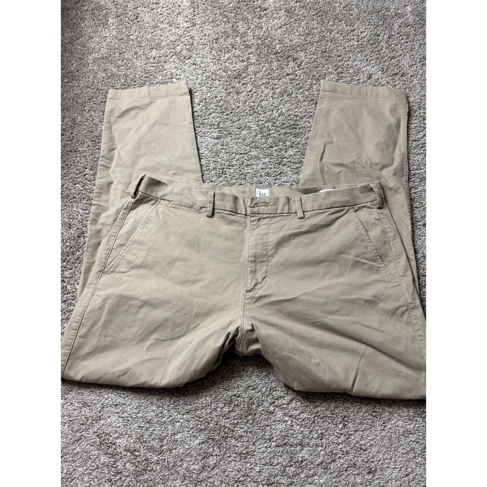 Gap Essential Khaki Straight Taper Pants Mens 38x32 Tan Beige Chinos